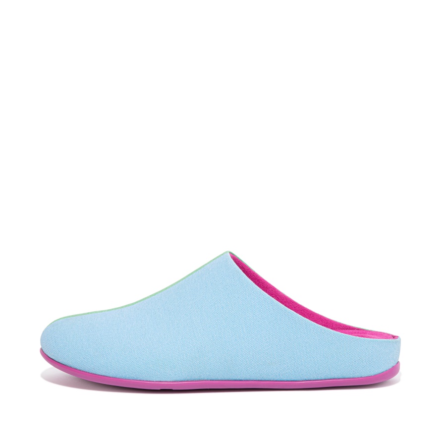 Fitflop Canvas Slippers Ice Blue-Green