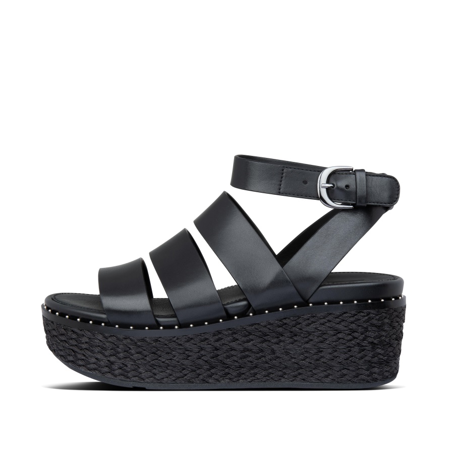 Fitflop Espadrille Wedge Sandals Black