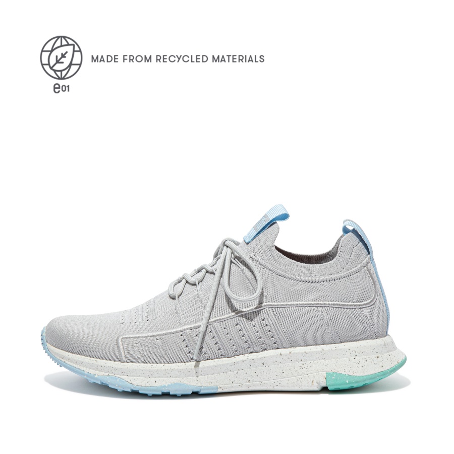 Fitflop Knit Sports Trainers Soft Grey Mix