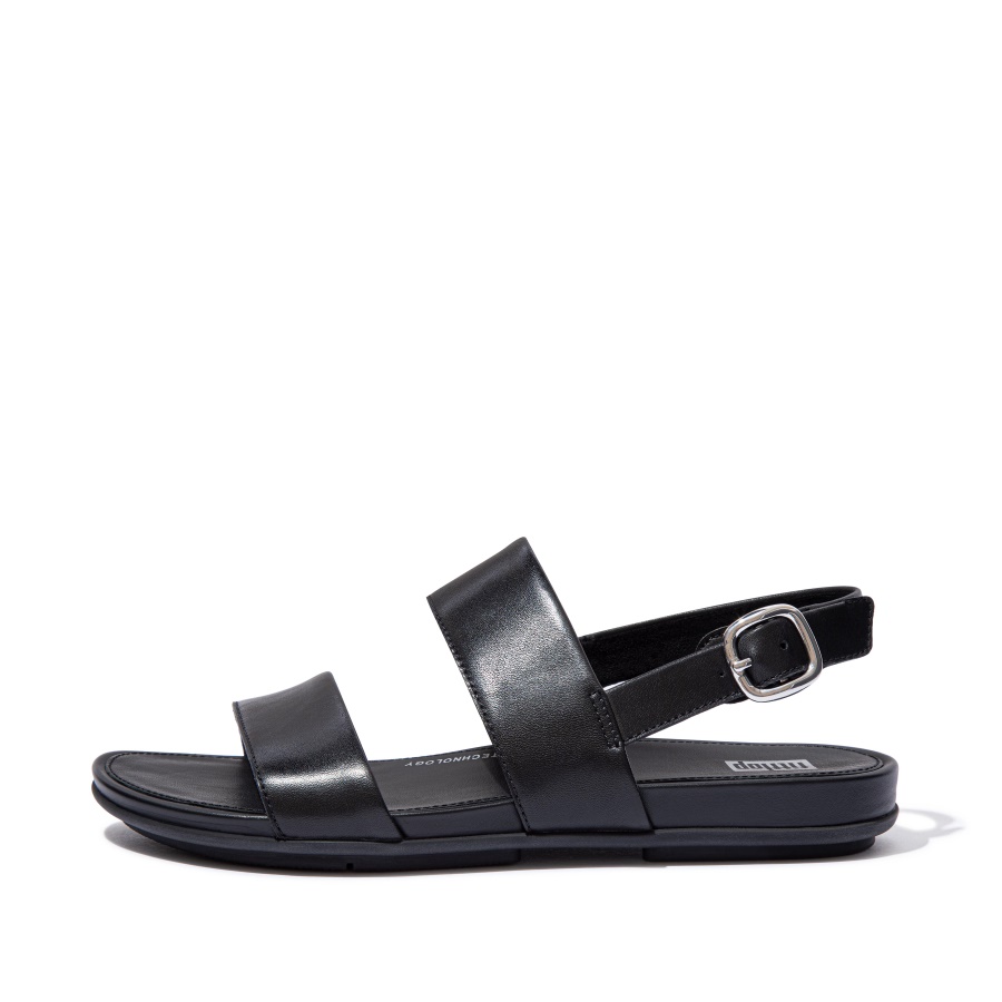 Fitflop Leather Back-Strap Sandals All Black