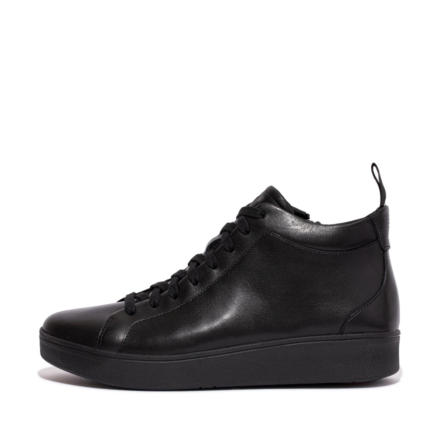 Fitflop Leather High-Top Trainers All Black