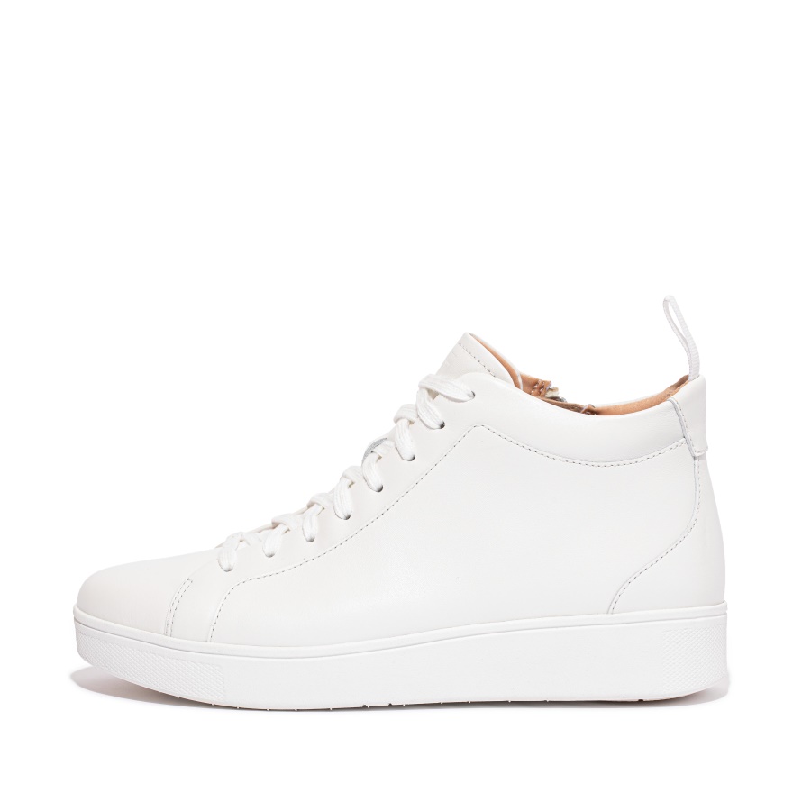 Fitflop Leather High-Top Trainers Urban White