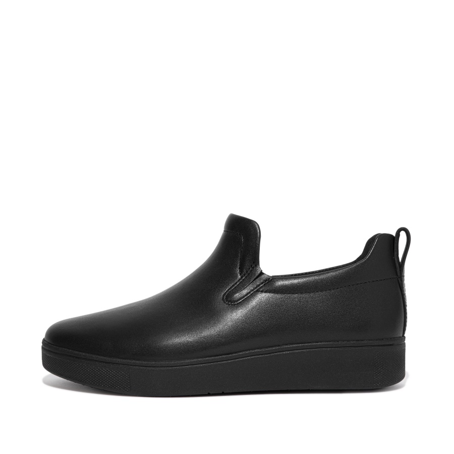 Fitflop Leather Skate Trainers All Black