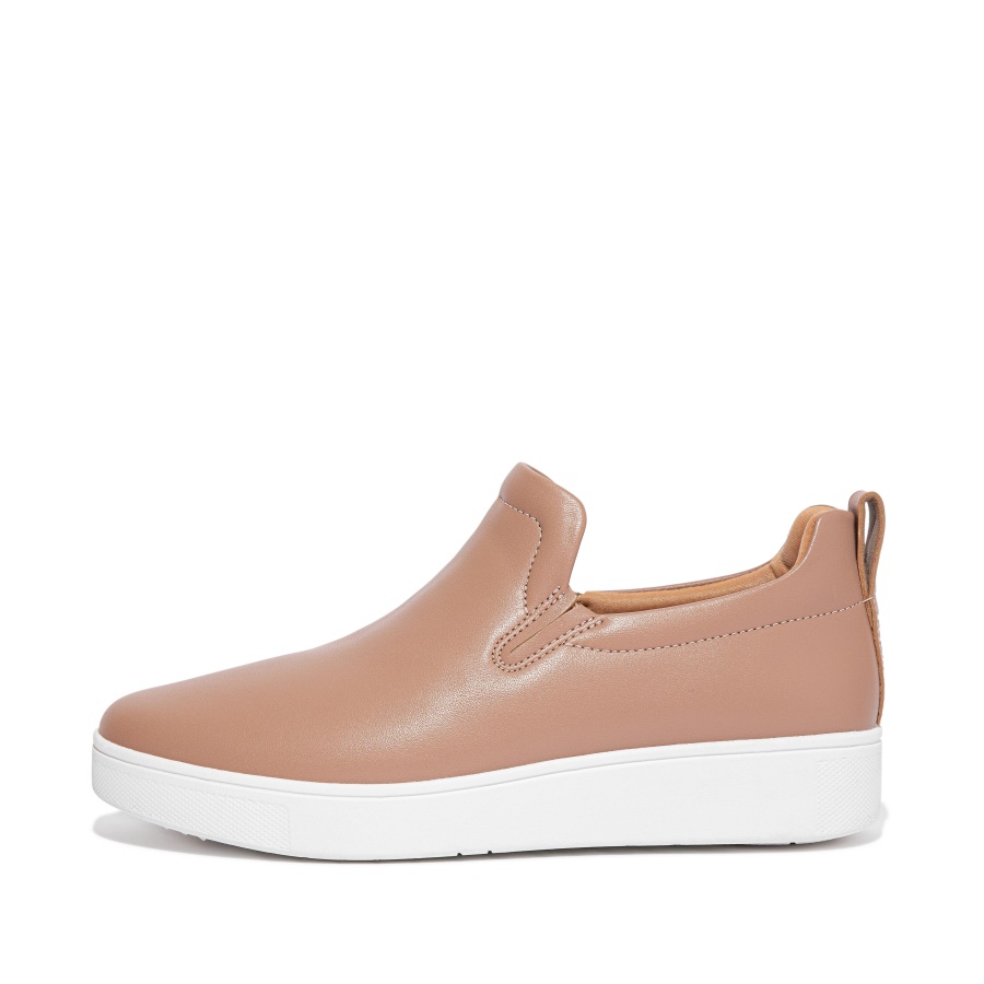 Fitflop Leather Skate Trainers Naked Pink