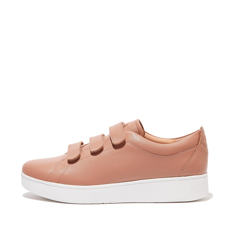 Fitflop Leather Strap Trainers Naked Pink