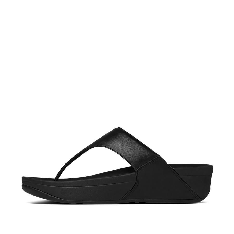 Fitflop Leather Toe-Post Sandals Black