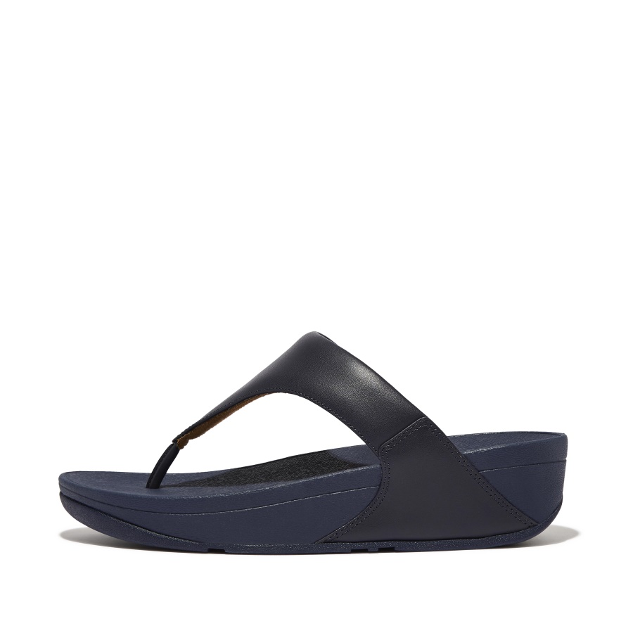 Fitflop Leather Toe-Post Sandals Deep Blue