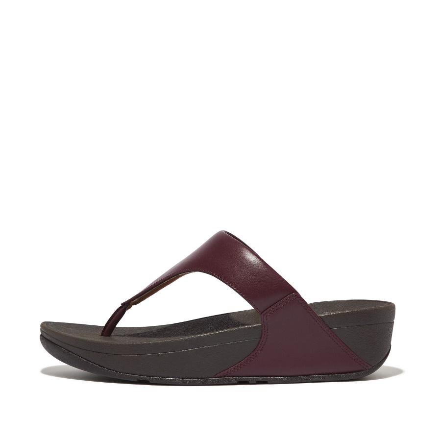 Fitflop Leather Toe-Post Sandals Plummy LULUf