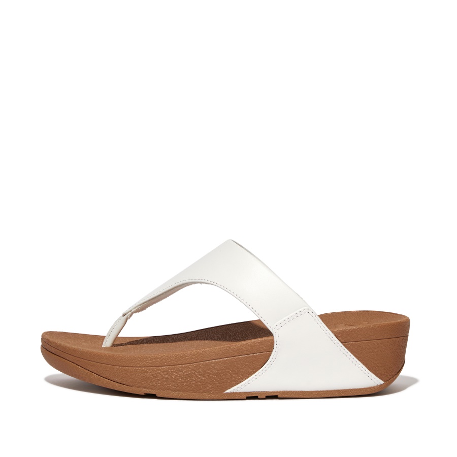 Fitflop Leather Toe-Post Sandals White