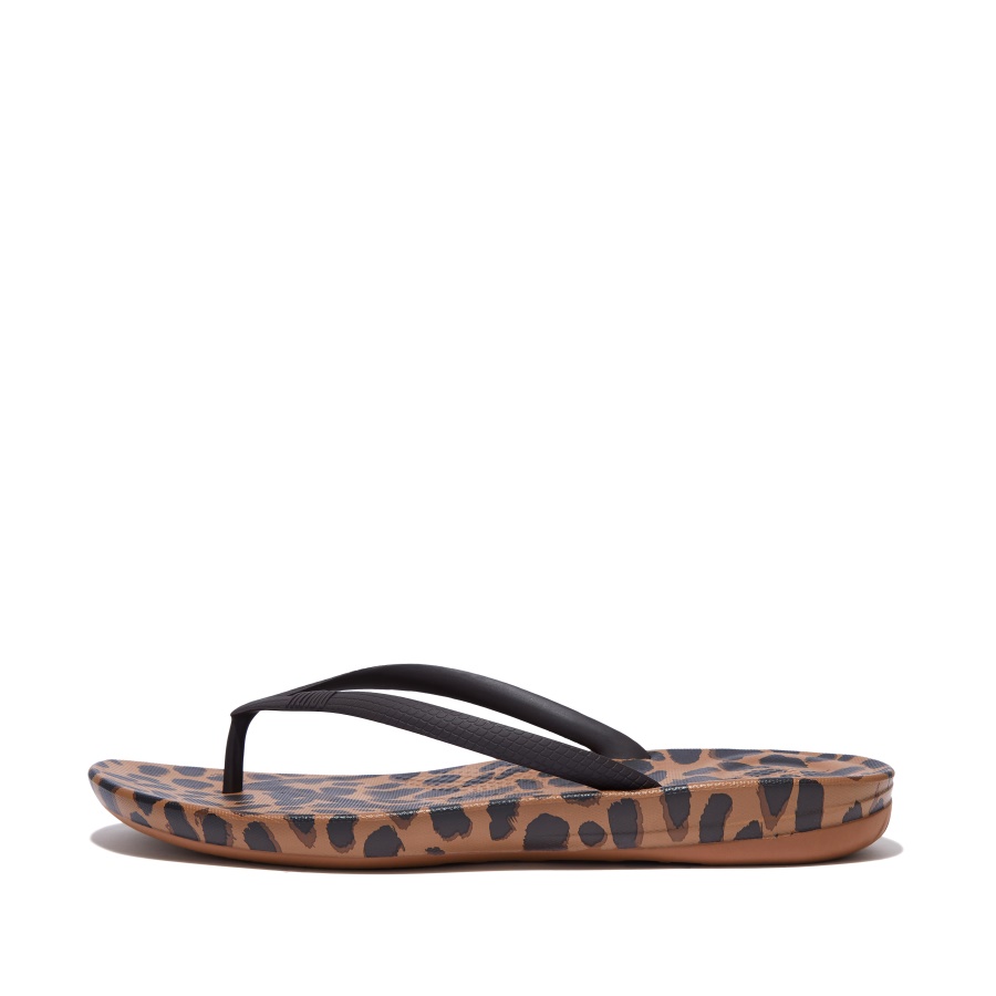 Fitflop Leopard-Print Ergonomic Flip-Flops Leopard