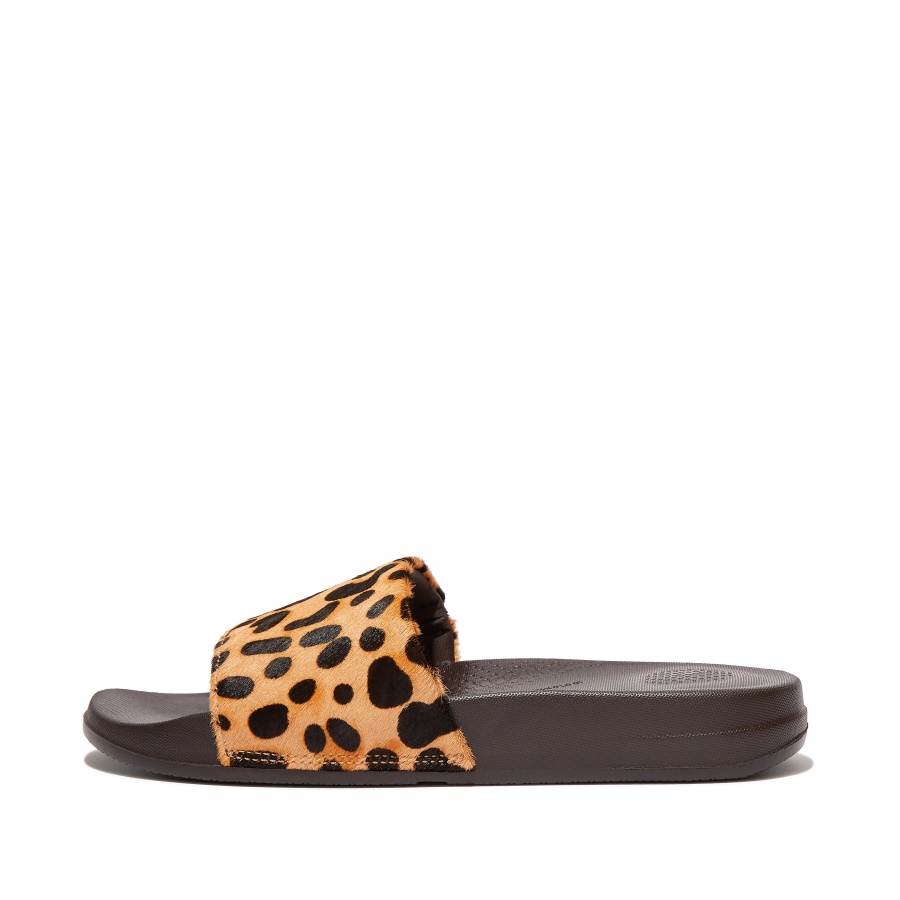 Fitflop Leopard-Print Leather Slides Leopard