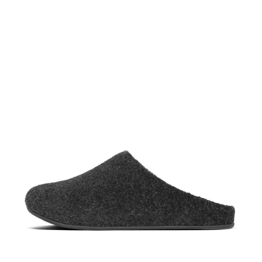 Fitflop Mens Felt Slippers All Black