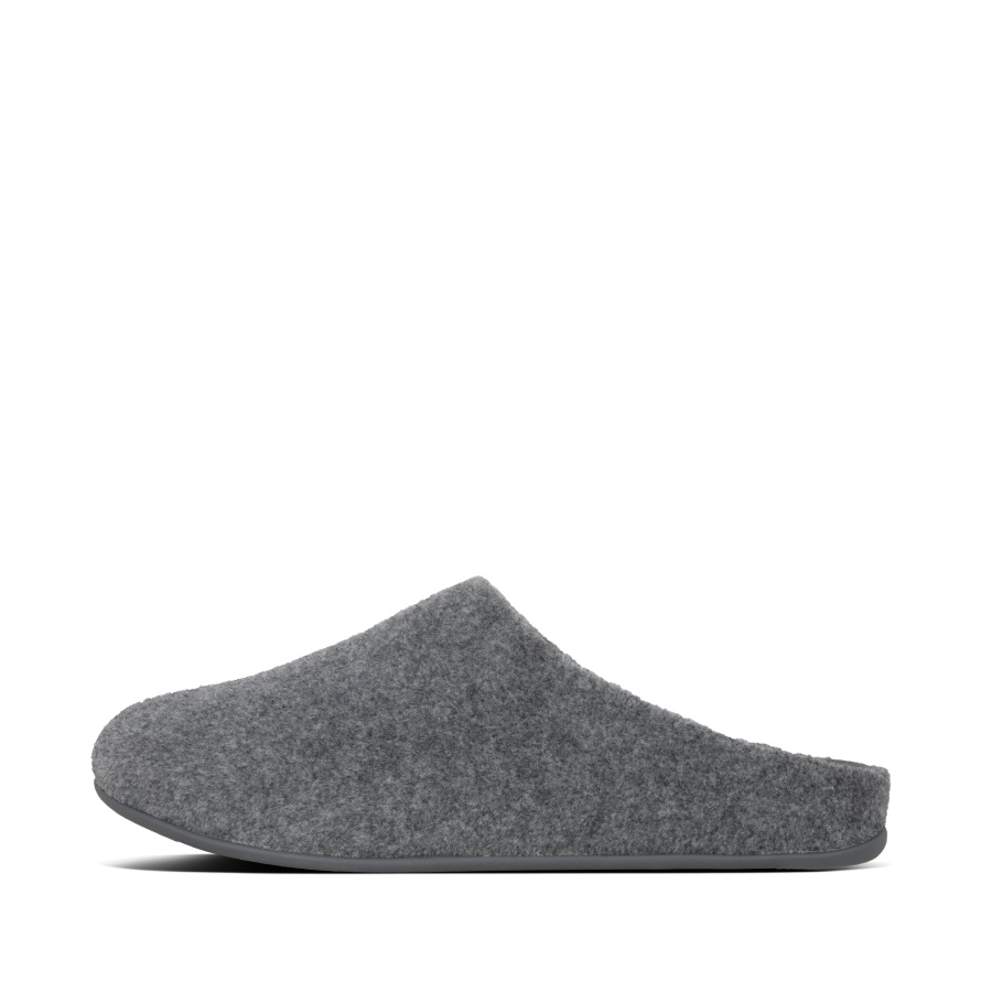 Fitflop Mens Felt Slippers Steel Grey