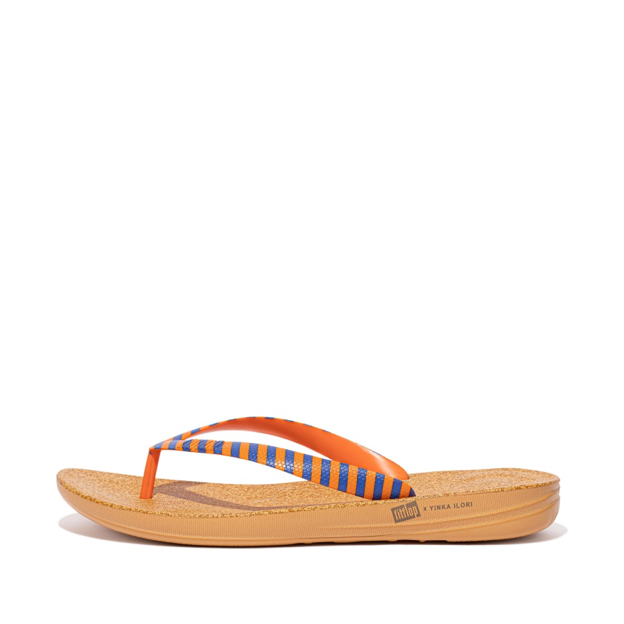 Fitflop Mens Flip-Flops Orange-Blue