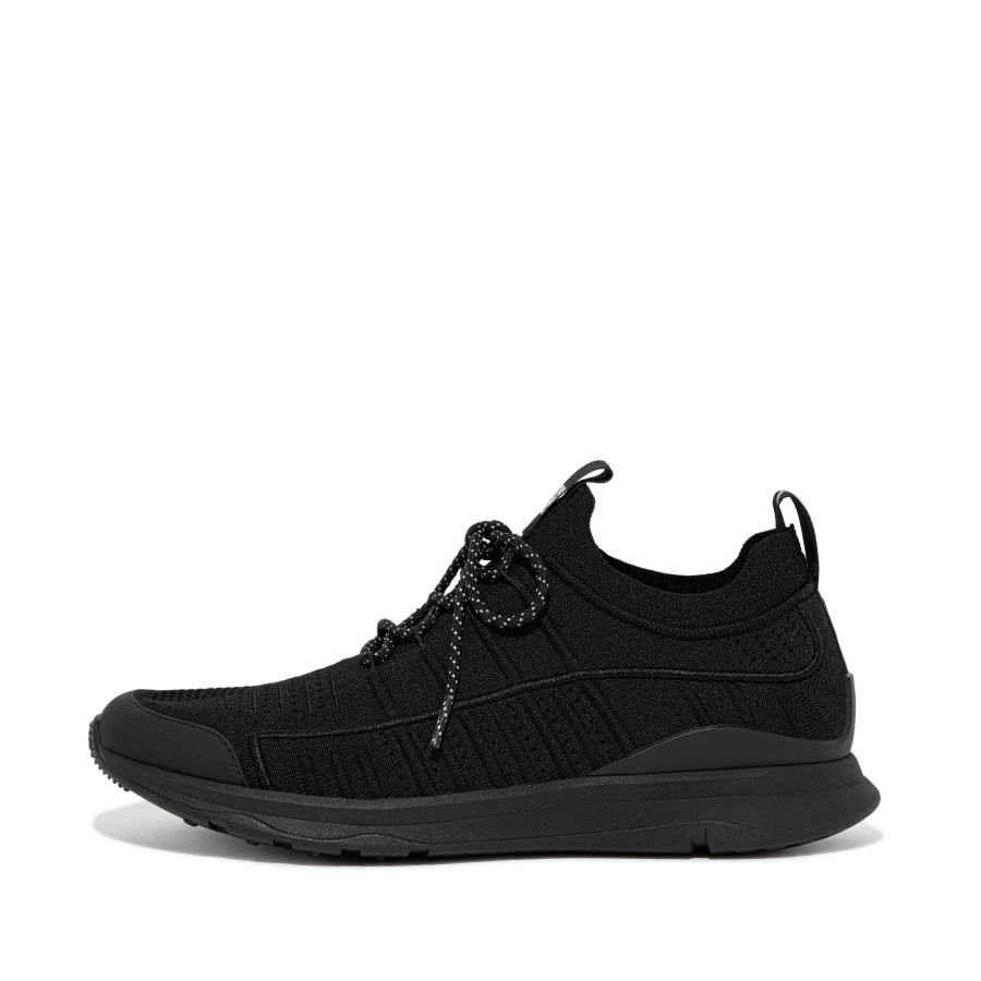 Fitflop Mens Knit Sports Trainers All Black