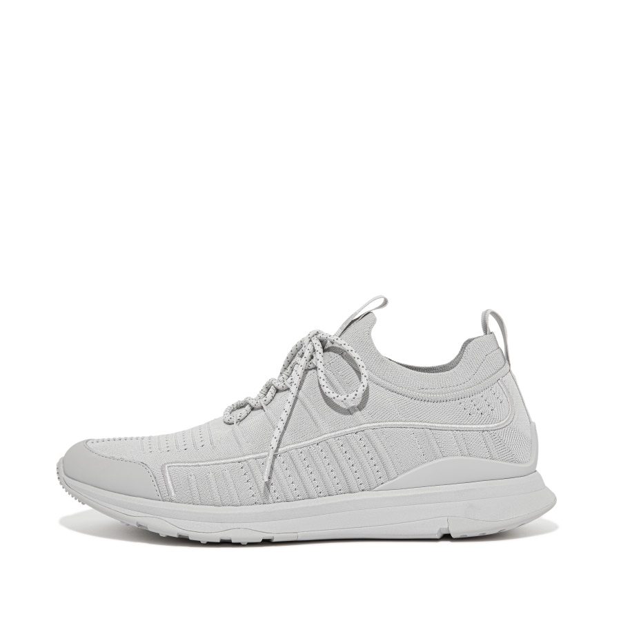 Fitflop Mens Knit Sports Trainers Soft Grey