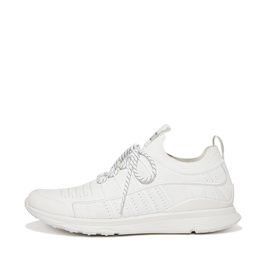 Fitflop Mens Knit Sports Trainers Urban White