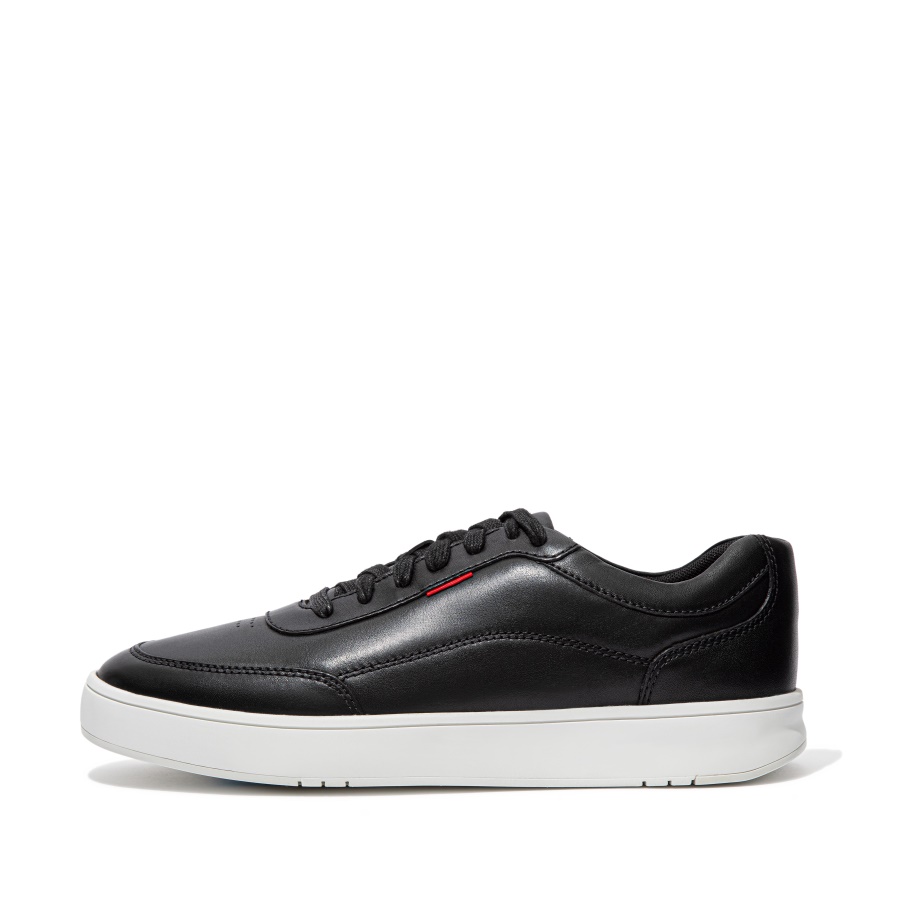 Fitflop Mens Leather Trainers Black