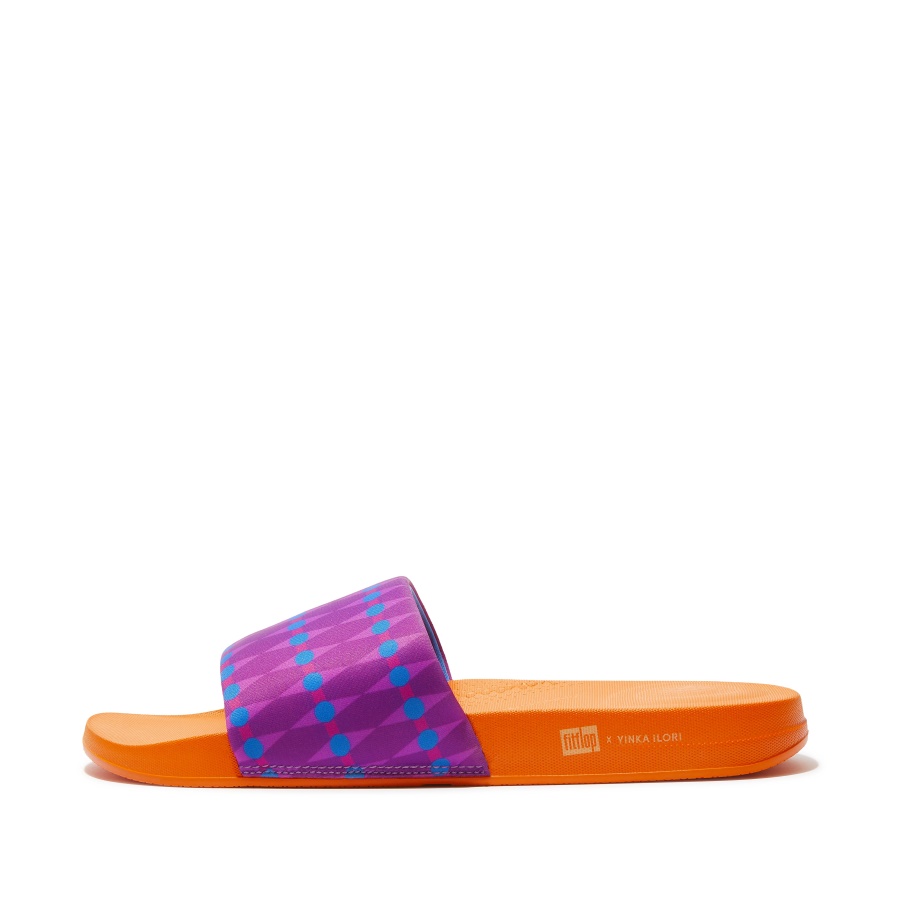 Fitflop Mens Water-Resistant Slides Violet-Blue Haze