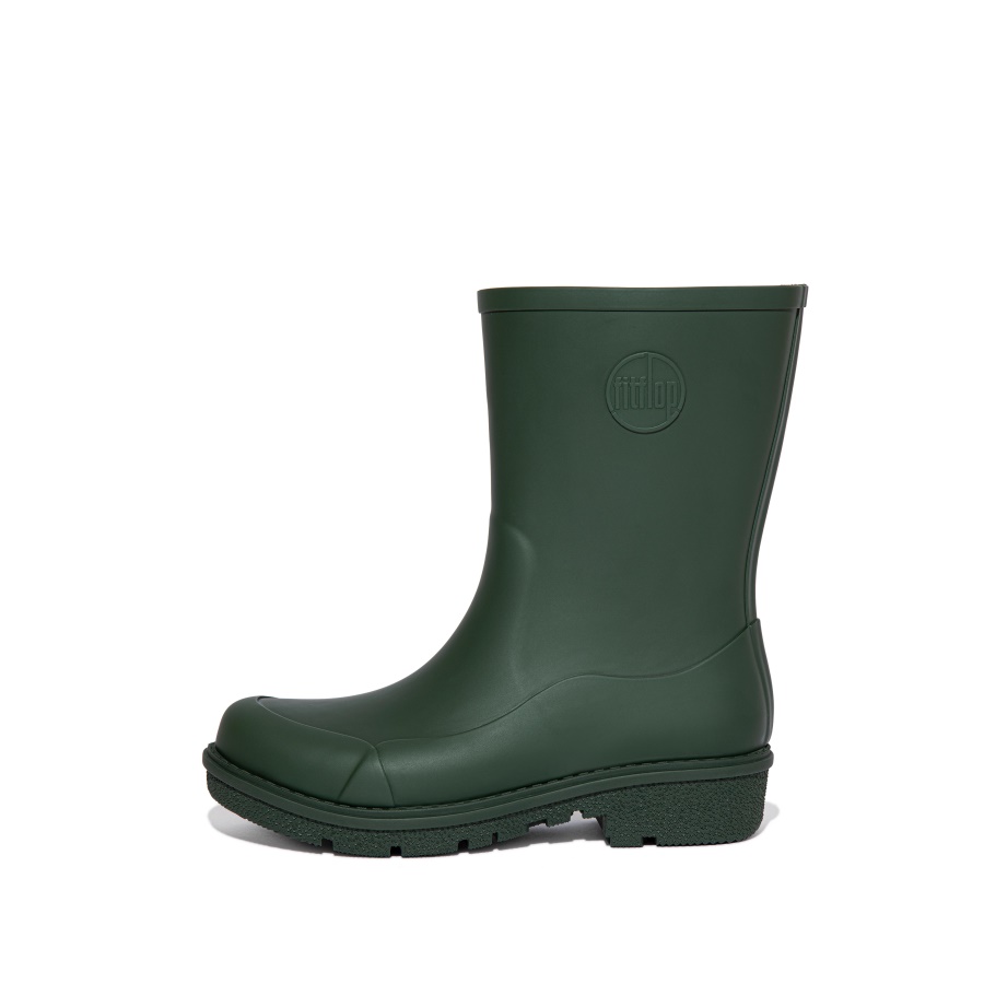 Fitflop Short Wellington Boots Deep Green