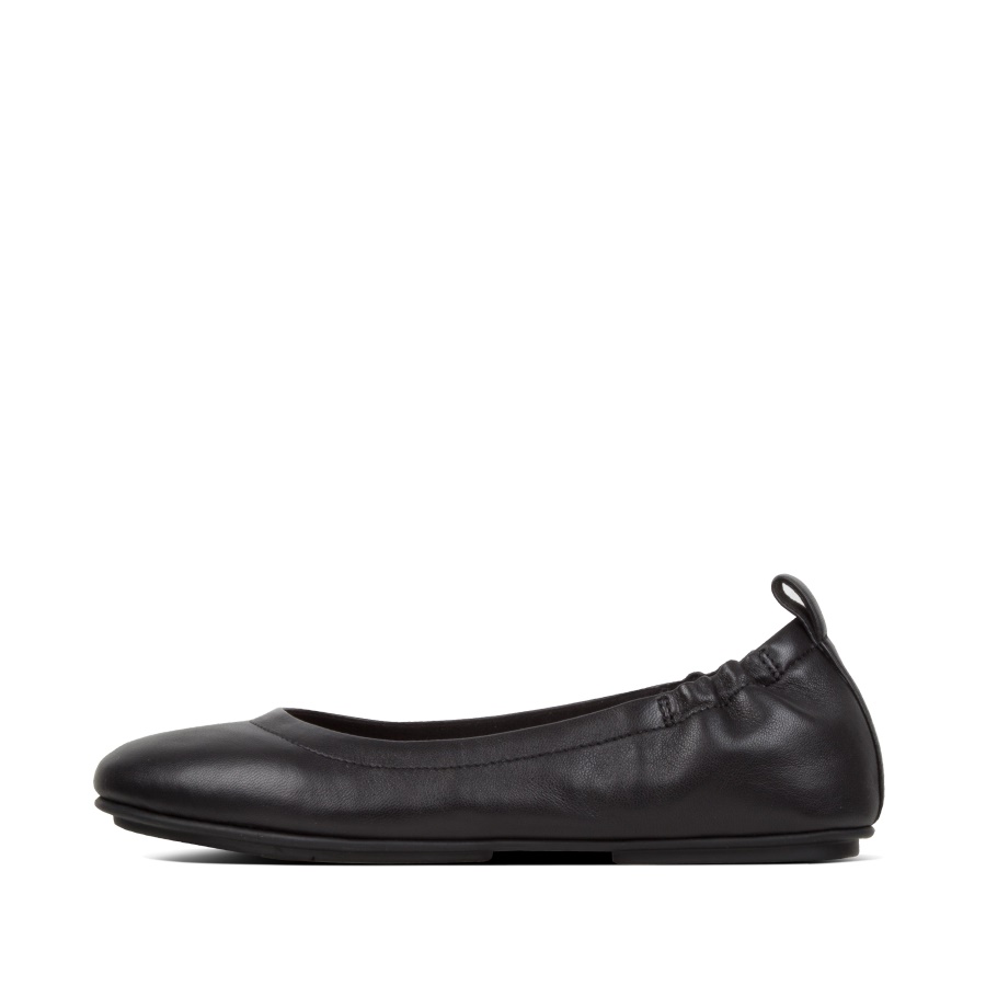 Fitflop Soft Leather Ballet Pumps Black