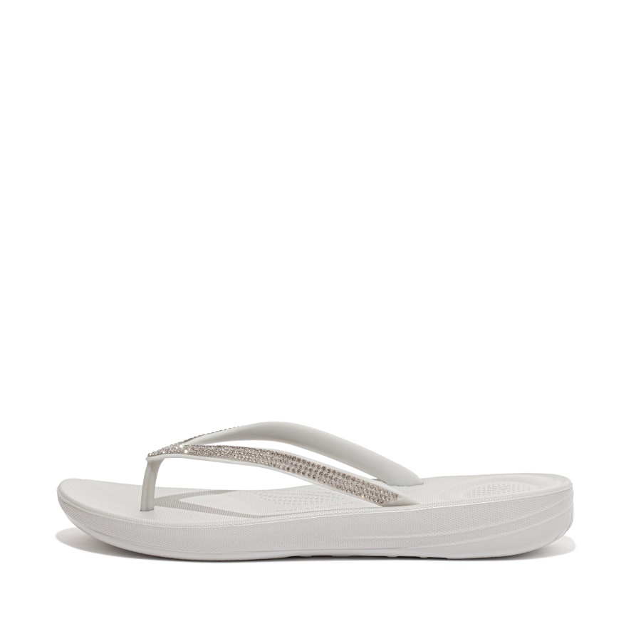 Fitflop Sparkle Ergonomic Flip-Flops Soft Grey