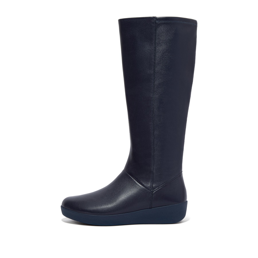 Fitflop Stretch Knee-High Boots Midnight Navy