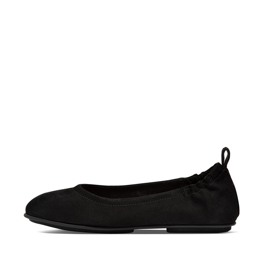 Fitflop Suede Ballet Pumps All Black