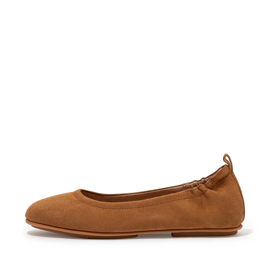 Fitflop Suede Ballet Pumps Light Tan