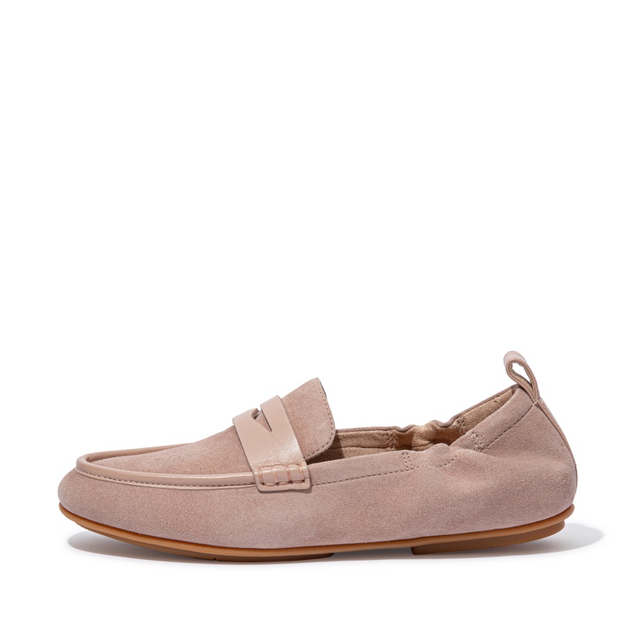 Fitflop Suede Penny Loafers Naked Pink