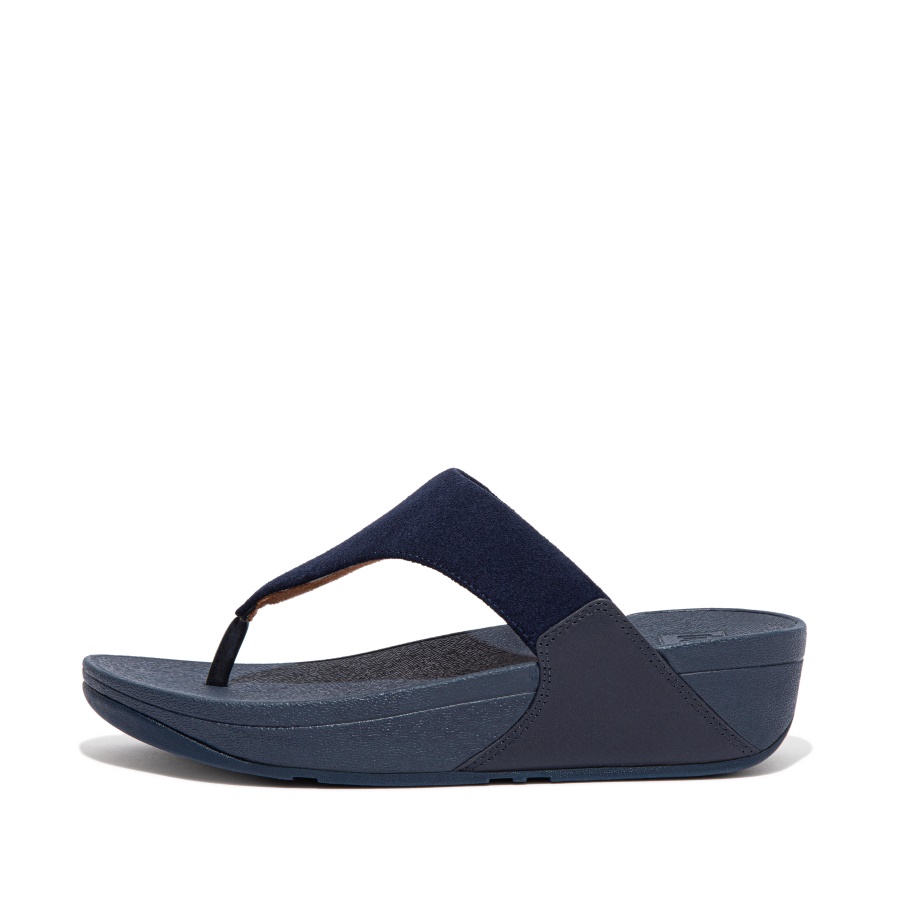 Fitflop Suede Toe-Post Sandals Midnight Navy