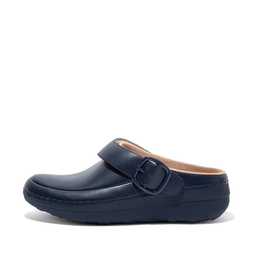 Fitflop Superlight Leather Clogs Midnight Navy