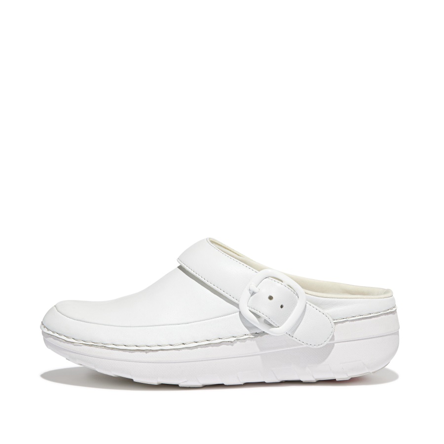 Fitflop Superlight Leather Clogs Urban White