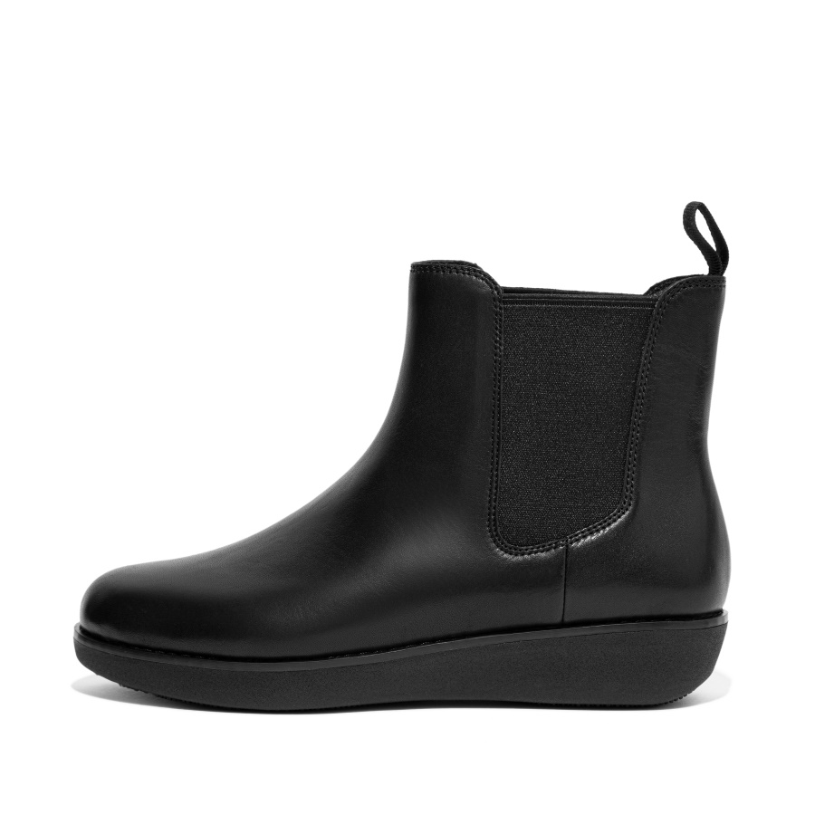 Fitflop Waterproof Leather Chelsea Boots All Black