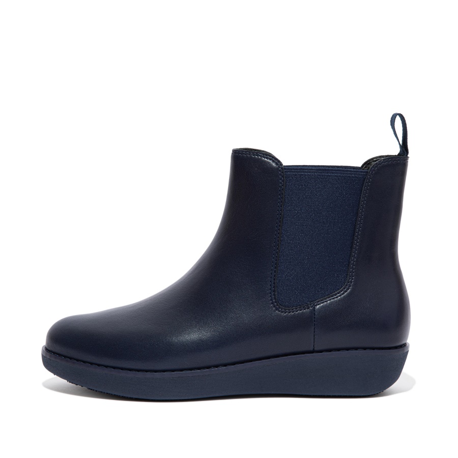 Fitflop Waterproof Leather Chelsea Boots Midnight Navy