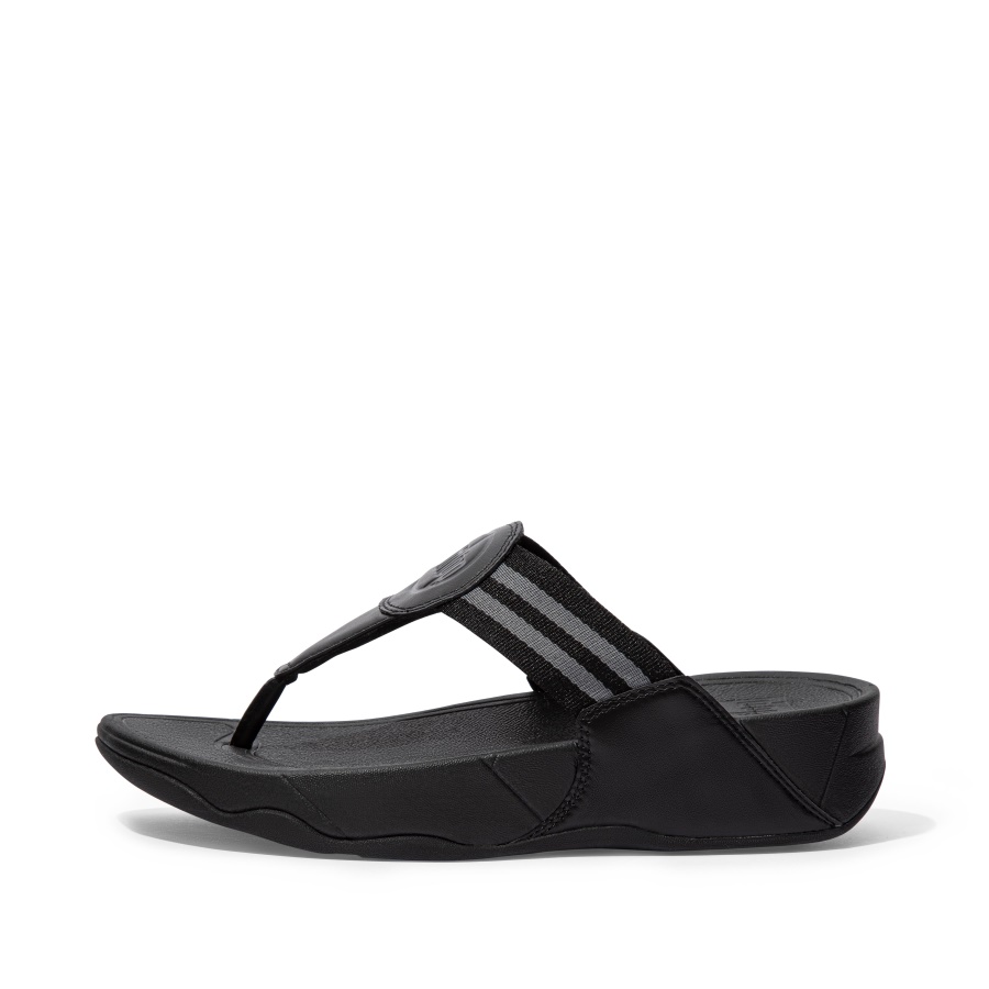 Fitflop Webbing Toe-Post Sandals All Black