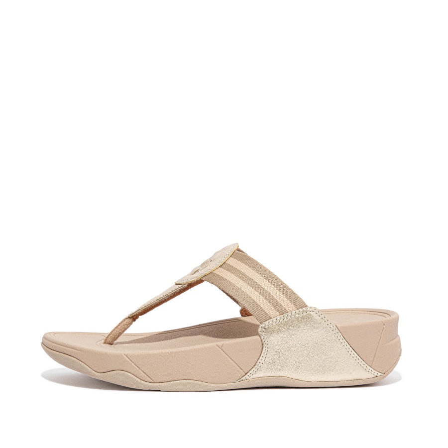 Fitflop Webbing Toe-Post Sandals Platino