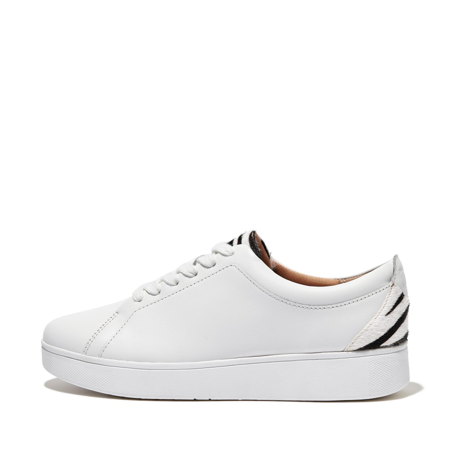 Fitflop Zebra-Back Leather Trainers White-Zebra